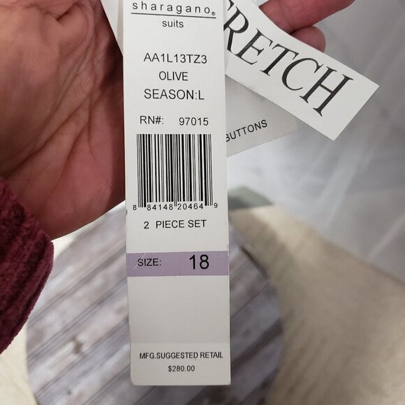 NWT Sharagano Olive Striped Blazer Office Casual Boho Minimalist 18 - Picture 7 of 11